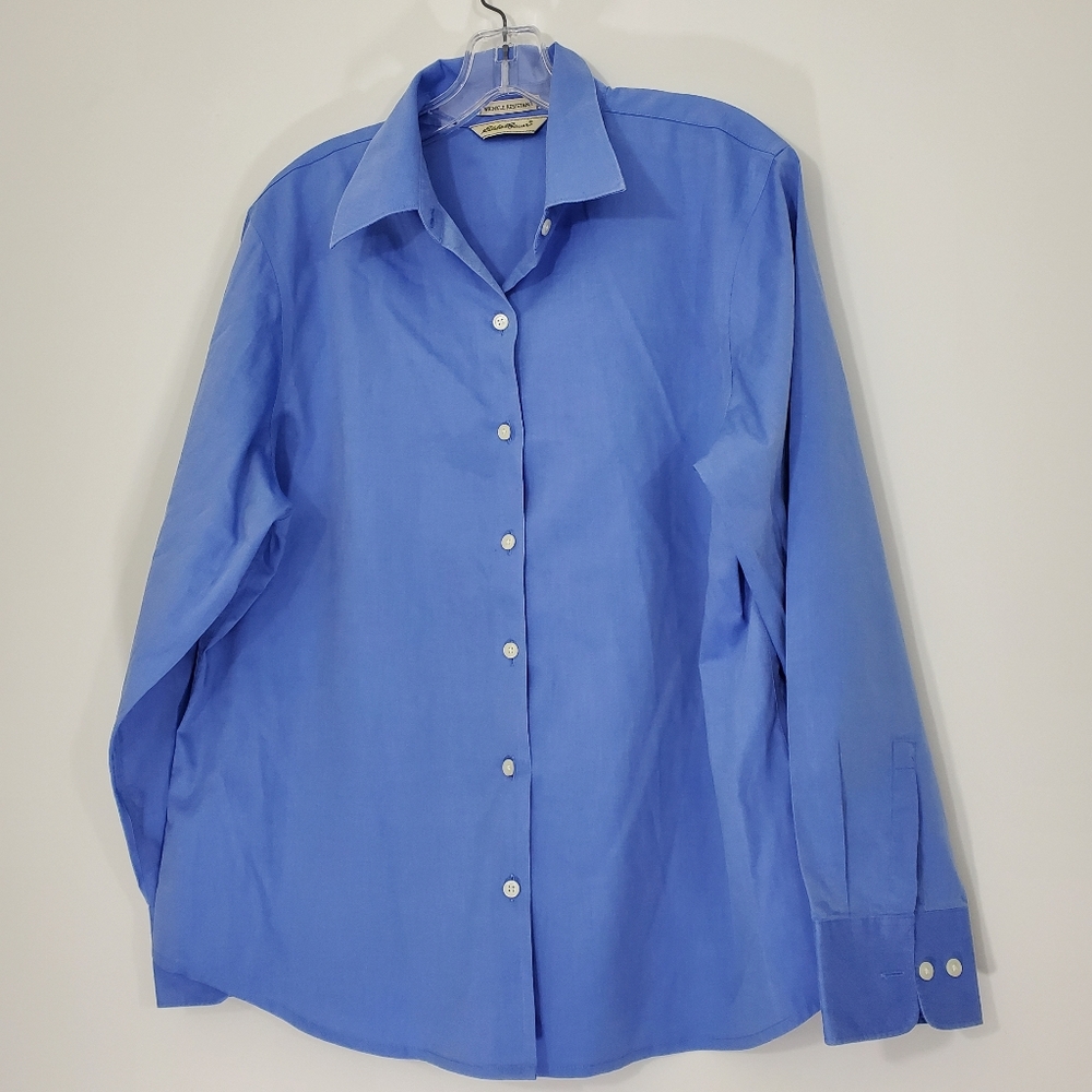 Eddie Bauer Light Blue Button-Up Blouse